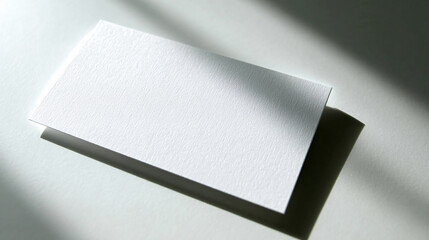 Blank Paper White Surface Shadows Stationery Card Minimal Design Object Mockup Layout Isolated Texture Professional Business Writing Format 