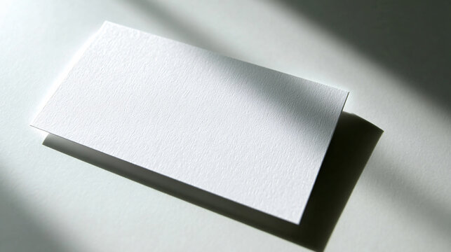 Blank Paper White Surface Shadows Stationery Card Minimal Design Object Mockup Layout Isolated Texture Professional Business Writing Format 