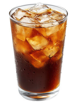 Close-up iced coffee drink with ice
