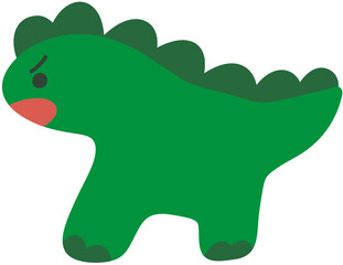 Cute Green Dinosaur Plush Toy Illustration