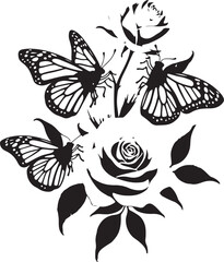 Fototapeta premium Elegant Black Butterfly Tattoo Designs Collection