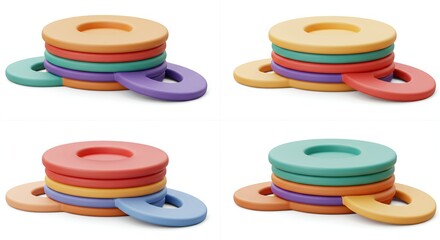 Colorful stacked circles educational toys