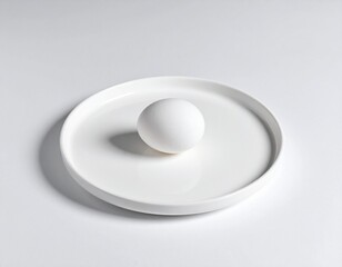 Single Egg on White Plate