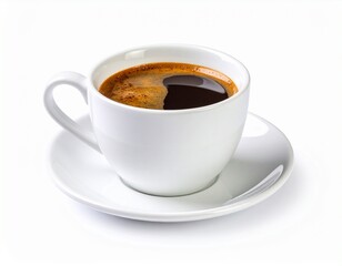 Obraz premium Single Coffee Cup on White Background