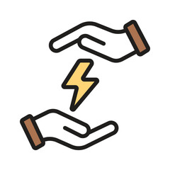 Easy to edit linear icon showing save energy concept