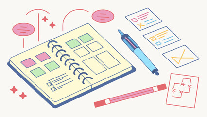 Notebook planner organization schedule task management productivity study notes stationery supplies tool