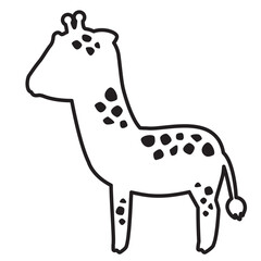 横向きのキリンの線画