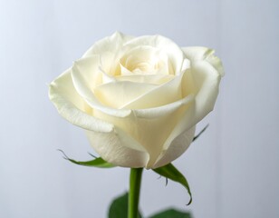 Close-up of a single, pristine white rose (1)