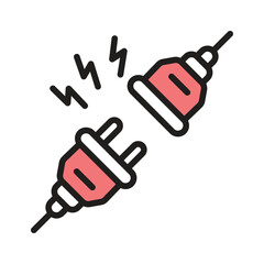 Power connector icon creatively designed in line style