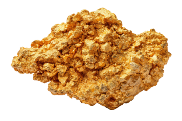 A large gold rock with a lot of gold on it