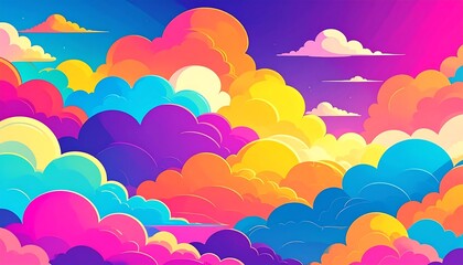 Colorful pop flowing cloud background.