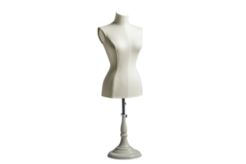 Tailors dress form mannequin positioned on a stand for clothing design and fitting in a studio environment showcasing creativity and craftsmanship