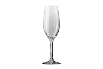 Elegant champagne flute isolated against a transparent background, showcasing its fine craftsmanship and design for celebrations, toasting, and special occasions