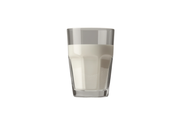 Delicious glass of fresh milk isolated on a transparent background showcasing clarity and freshness