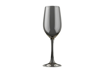 Elegant champagne flute stands alone against a transparent background, showcasing its refined design and crystal-clear glass