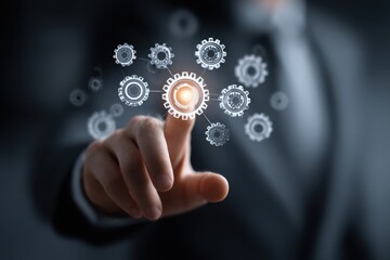 Fototapeta premium Innovative automation in business leveraging robotic process technology for enhanced efficiency and productivity