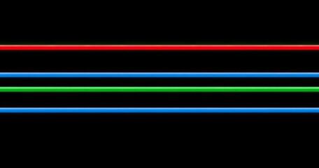Horizontal glowing lines of red, green, and blue