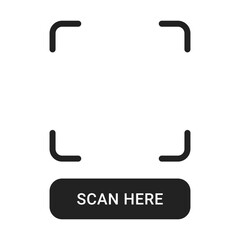 QR Code sign with scan here text