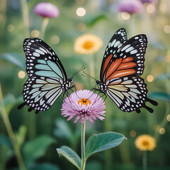 Fototapeta premium Delicate White Flower with Bokeh Background at Sunset