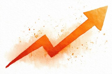 Watercolor upward trend graph