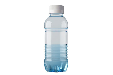 Naklejka premium Clear water bottle isolated on a transparent background showcasing its sleek design and refreshing contents