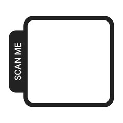 QR code sign with scan me text