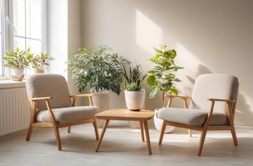 Cozy corner with plants and chairs