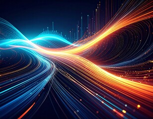 Abstract Fractal Light Patterns Representing Big Data