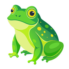 Obraz premium Cute Frog with Green Lime Gradient in Vector Art Style on White Background