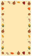Festive Thanksgiving Border with Turkeys and Fall Elements
