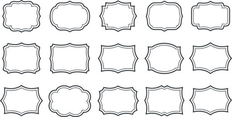 Obraz premium Collection of vintage ornamental decorative frames with a distressed hand drawn aesthetic