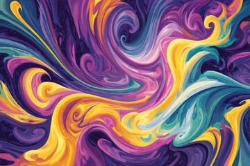 Obraz premium Vibrant psychedelic swirls create an enchanting kaleidoscope of colors in a mesmerizing design that captures the imagination