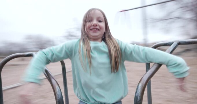 Kid POV Playing on Merry Go Round