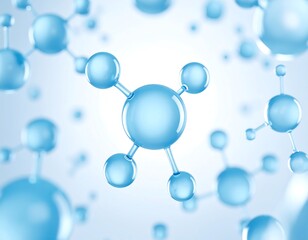 3D render of light blue molecules