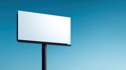 Blank Billboard Against a Clear Blue Sky Ready for Advertising Messages and Marketing Campaigns
