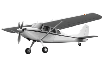 Flying airplane captured in midair against a transparent background showcasing its detailed design, structure, and features