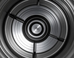 Close-up view of a circular appliance's interior