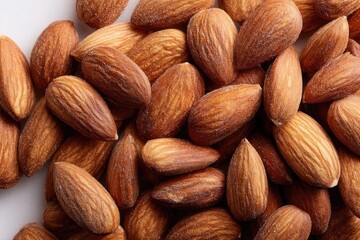 Fototapeta premium Close-up view of many whole almonds