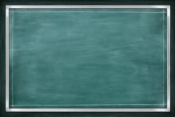 Green chalkboard with white border ideal for classroom activities and presentations in an educational setting