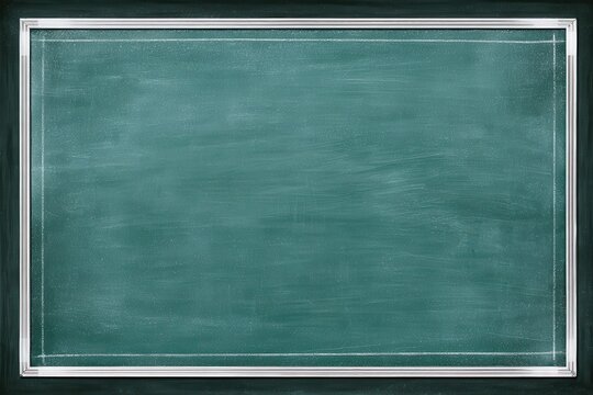 Green chalkboard with white border ideal for classroom activities and presentations in an educational setting