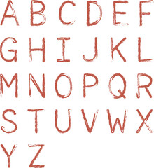 Various red hand drawn vector icons and symbols set