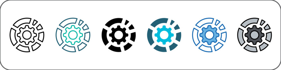 Process Icon Pack Multistyle Editable Stroke