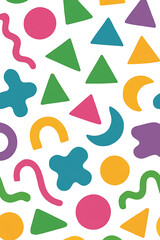 Colorful Geometric Shapes Pattern – Abstract Retro Design