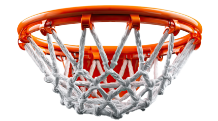 Basketball Hoop: Close-up shot of a basketball hoop against a vibrant backdrop. Capturing the iconic image of sporting excellence, this shot brings a sense of energy and anticipation.