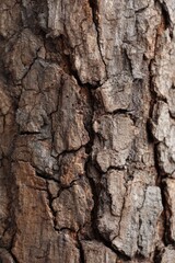 Obraz premium Close-up of textured tree bark with deep cracks