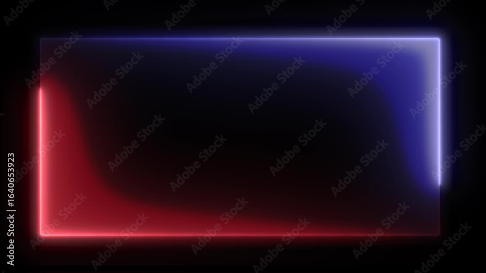 Wall mural seamless looping lightning neon energy frame background or border on alpha transparent background