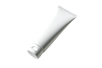 Minimalist White Skincare Tube Mockup with Flip Cap at Angle
