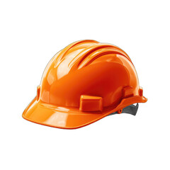 Fototapeta premium Bright orange safety helmet, glossy finish (1)
