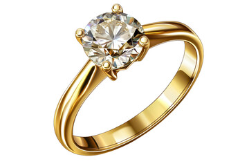 Stunning gold engagement ring featuring a brilliant diamond centerpiece, perfect for romantic proposals and special moments in a timeless setting