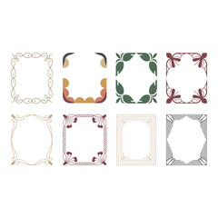 Decorative frame set on white background
